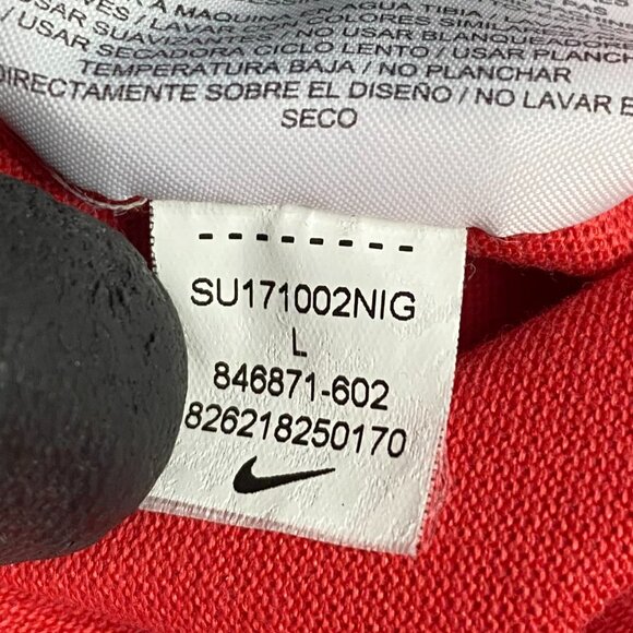 Nike Shirt Men's Large Fits like Medium Red Tech Fleece Blade Collar 846871 602 - Picture 5 of 9